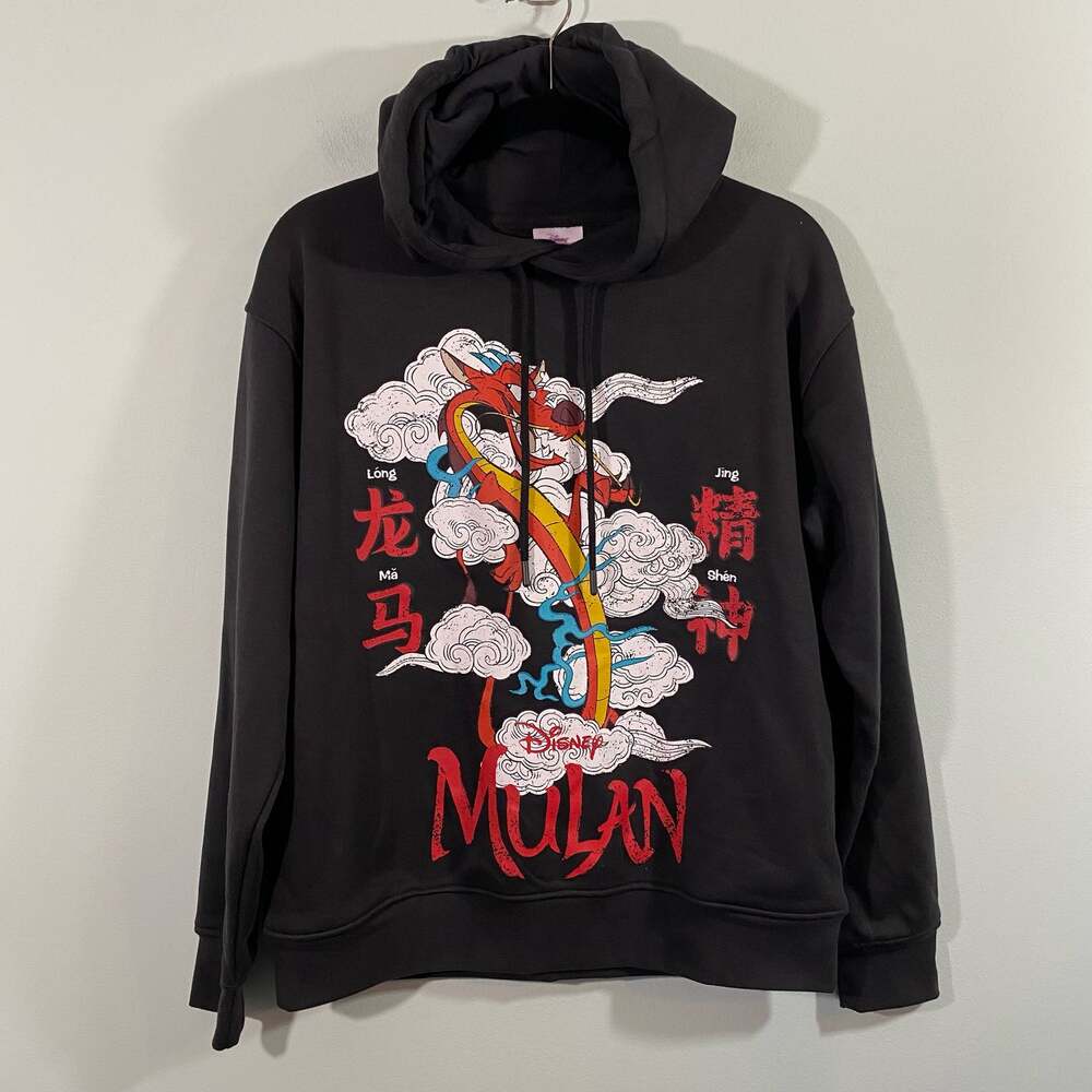 Disney Princess Grey Mulan Moo Shu Chinese New Year Pullover Hoodie Size S (6/8)